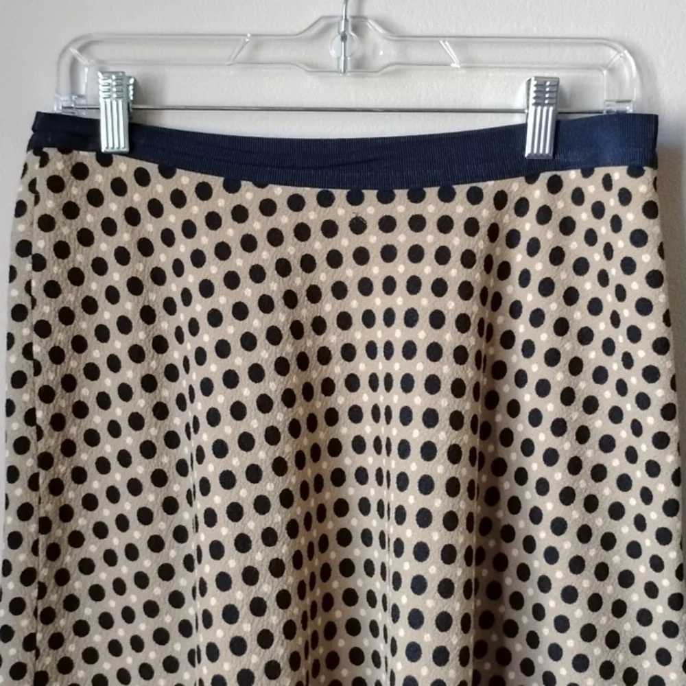 Ann Taylor Black and Tan Polka Dot A-Line Skirt